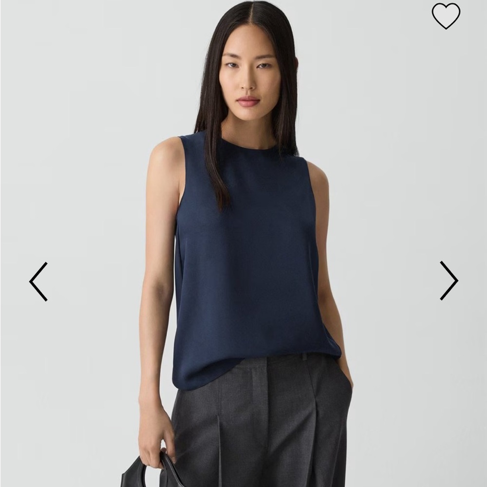 Vince Midnight Blue Silk Blouse
